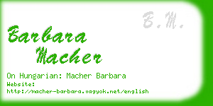 barbara macher business card